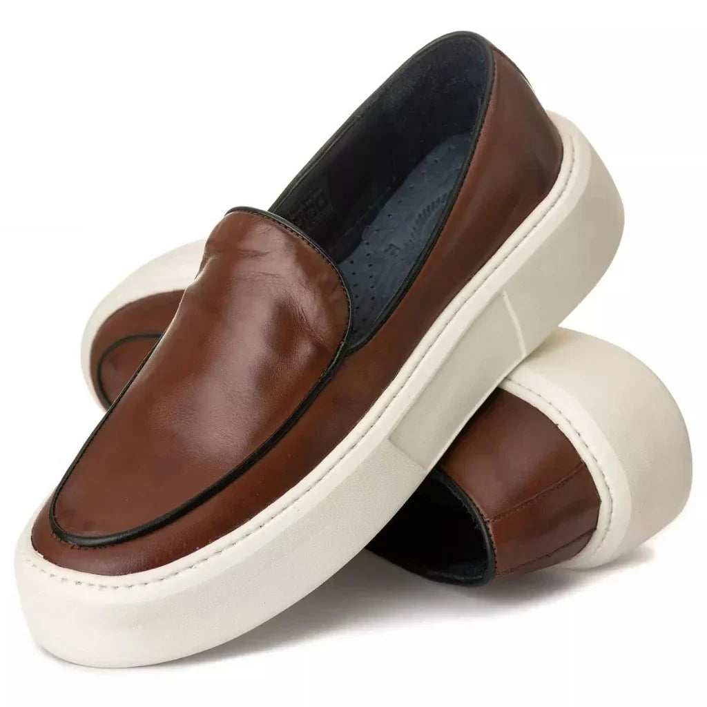 Sapato Mocassim Casual Masculino Slip On Everest Estiloso 5cm Esporte Fino Sola Alta