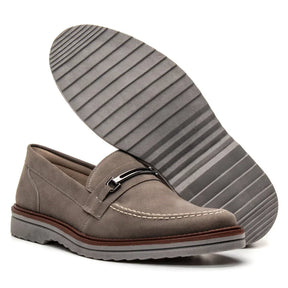 Sapato Loafer Mocassim Couro Nobock Camurça Aveludado Sport Fino com Fivela