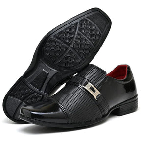Sapato Social Masculino Preto Verniz de Fivela Elegante