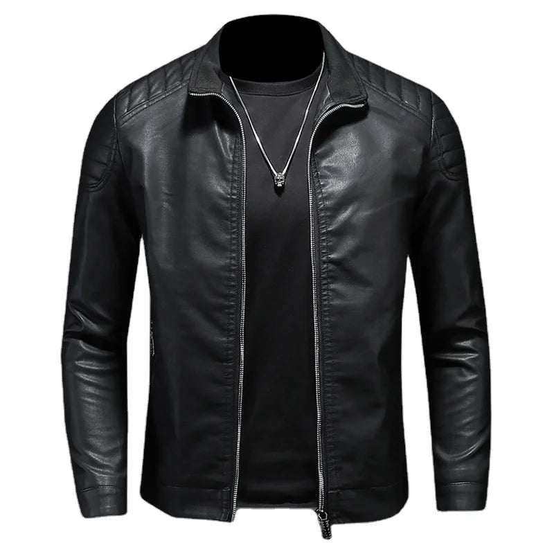 Jaqueta de Couro Motociclista Masculina Bellvian - BL126